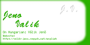 jeno valik business card