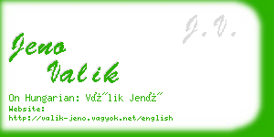 jeno valik business card